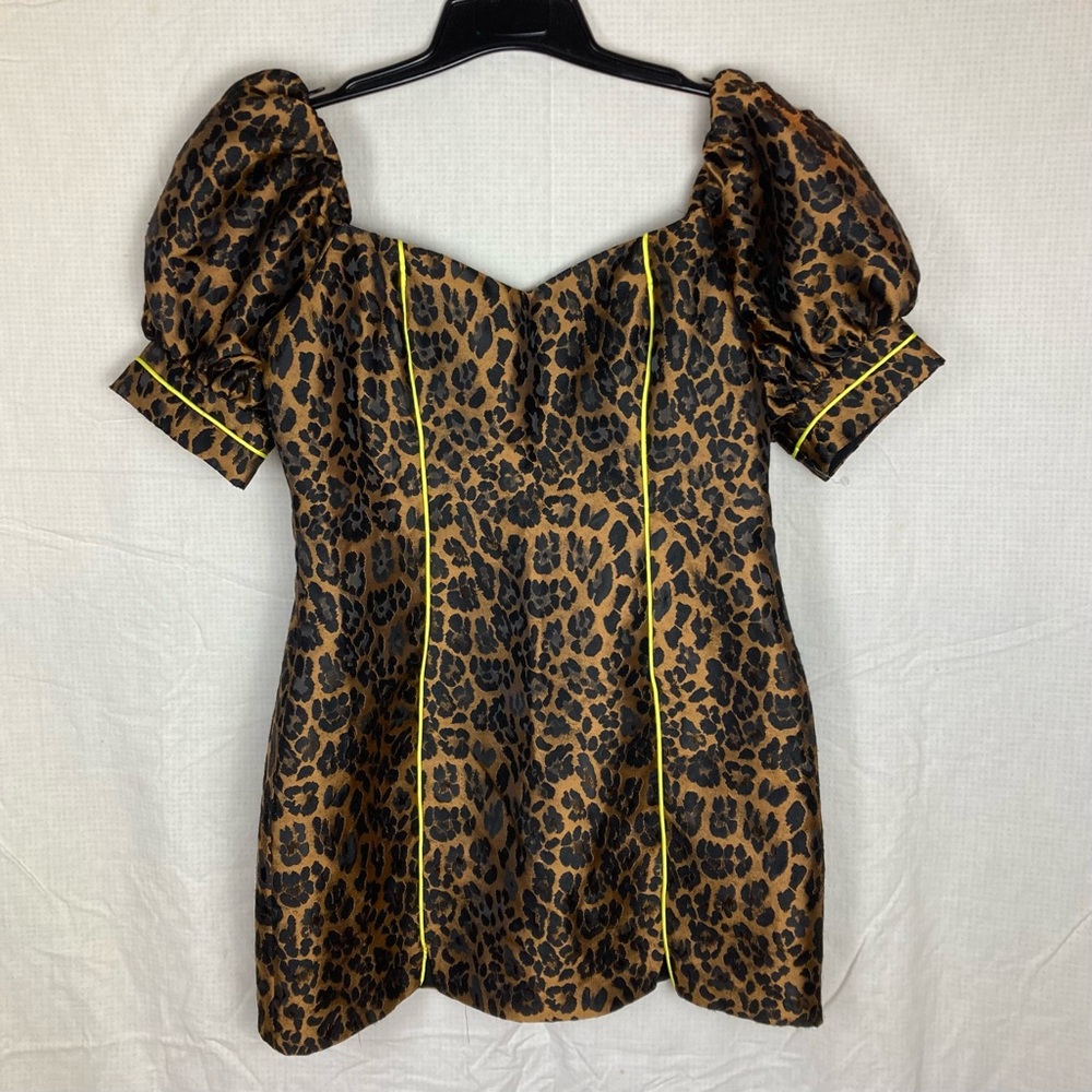 New For Love & Lemons Jett Mini Dress Leopard L